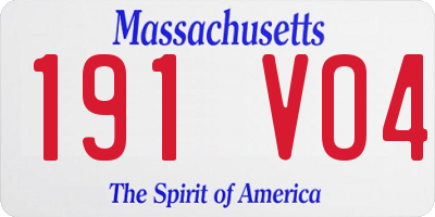 MA license plate 191VO4