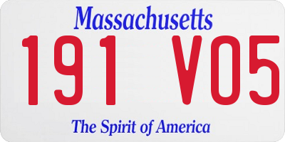 MA license plate 191VO5
