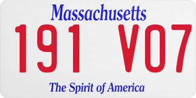 MA license plate 191VO7