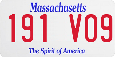 MA license plate 191VO9