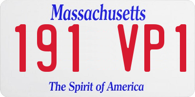 MA license plate 191VP1