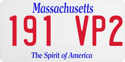 MA license plate 191VP2