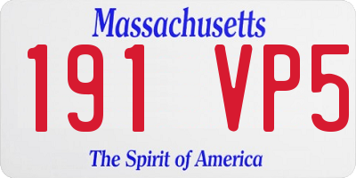 MA license plate 191VP5