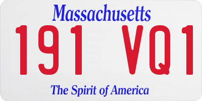 MA license plate 191VQ1