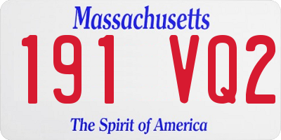 MA license plate 191VQ2