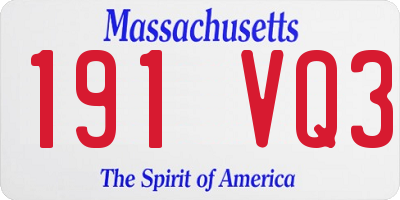 MA license plate 191VQ3