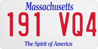 MA license plate 191VQ4