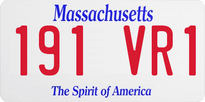 MA license plate 191VR1