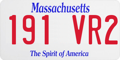 MA license plate 191VR2