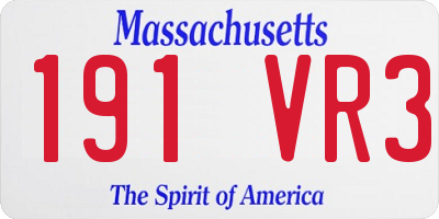 MA license plate 191VR3