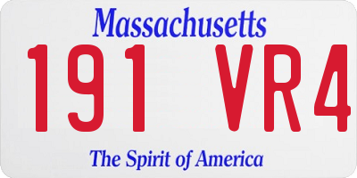 MA license plate 191VR4