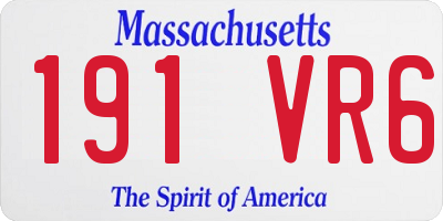 MA license plate 191VR6