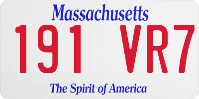 MA license plate 191VR7