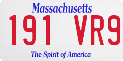 MA license plate 191VR9