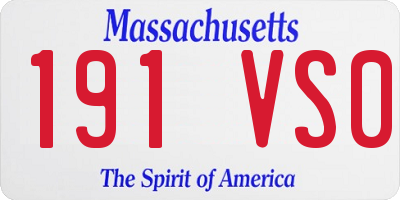 MA license plate 191VS0