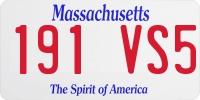 MA license plate 191VS5
