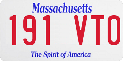 MA license plate 191VT0