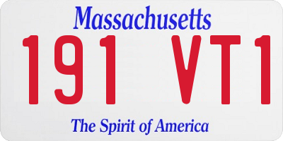 MA license plate 191VT1