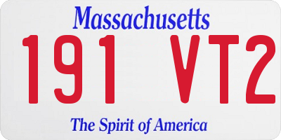 MA license plate 191VT2