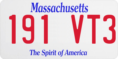 MA license plate 191VT3