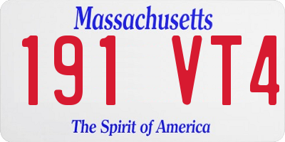 MA license plate 191VT4