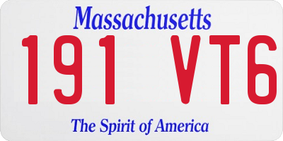 MA license plate 191VT6