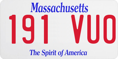 MA license plate 191VU0