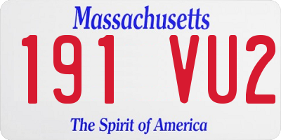 MA license plate 191VU2