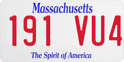 MA license plate 191VU4