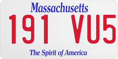 MA license plate 191VU5