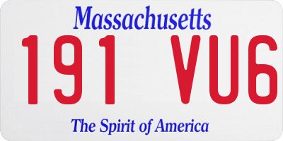 MA license plate 191VU6