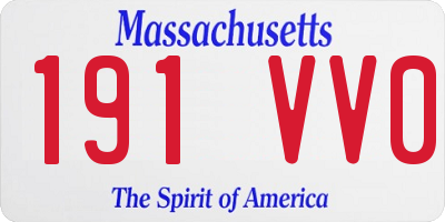 MA license plate 191VV0