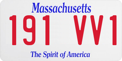 MA license plate 191VV1