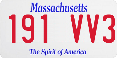 MA license plate 191VV3