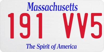 MA license plate 191VV5