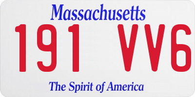 MA license plate 191VV6
