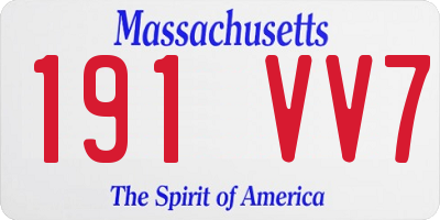 MA license plate 191VV7