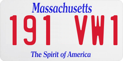 MA license plate 191VW1