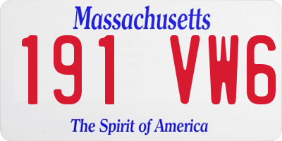 MA license plate 191VW6