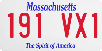 MA license plate 191VX1