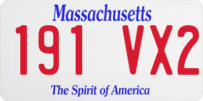 MA license plate 191VX2