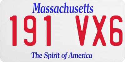 MA license plate 191VX6