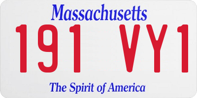 MA license plate 191VY1