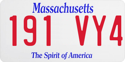 MA license plate 191VY4