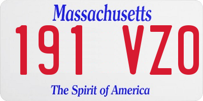MA license plate 191VZ0