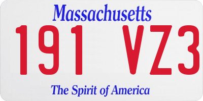MA license plate 191VZ3