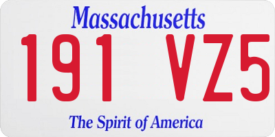 MA license plate 191VZ5
