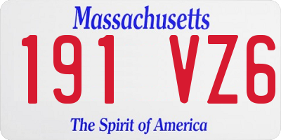 MA license plate 191VZ6