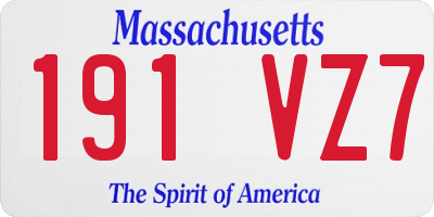 MA license plate 191VZ7