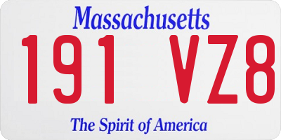 MA license plate 191VZ8